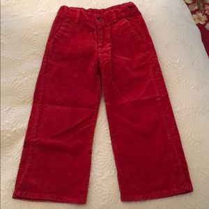 Boys red corduroys